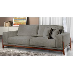 Sofá Fixo Magnus 3 Lugares Luxo 190cm Castellar Móbile Cinza