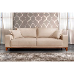 Sofá Fixo Argos 3 Lugares Luxo 200cm Castellar Móbile Bege Claro