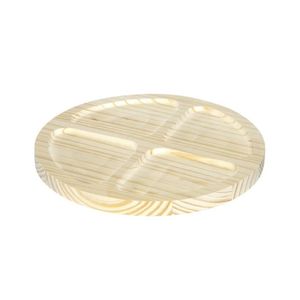 Petisqueira Redonda De Madeira Pinus Com 4 Divisões - Stolf 24cm