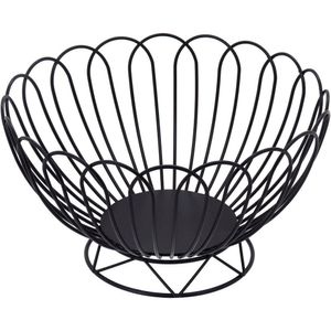 Fruteira 14X23X23Cm Metal Preto Com Pé