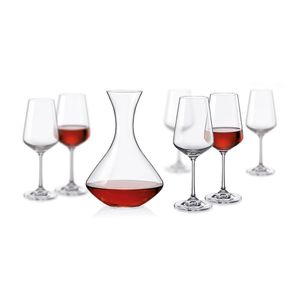 Bohemia Sandra Jg Decanter/Taças 26,5X18,5X44,5Cm 1,5L/350Ml Cristal Transp 7Pç