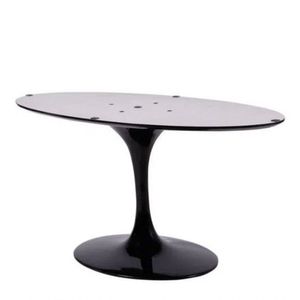 Base De Mesa De Jantar Saarinen Oval Para Tampo De 137x90 Cm Preta