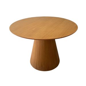 Cópia - Mesa De Jantar Cone Redonda 160cm Laminada Madeira Natural Imbuia Mel