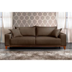 Sofá Fixo Argos 3 Lugares Luxo 220cm Castellar Móbile Chumbo