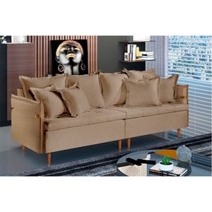 Sofá Fixo Atlas 2 Lugares Luxo 160cm Castellar Móbile Bege