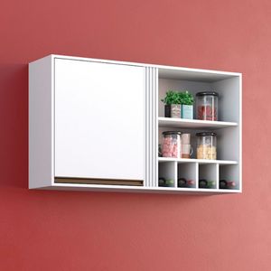 Armário Aéreo Pérola Em Mdp 120cm Sallêto Branco