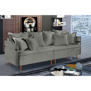 Sofá Fixo Atlas 2 Lugares Luxo 160cm Castellar Móbile Cinza