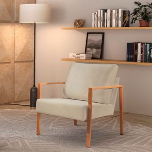 Poltrona Sophia Metal Industrial Bronze Castellar Móbile Off White