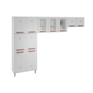 Cozinha Modulada Telasul Mirage New 3 Peças (2 Armários + 1 Paneleiro) Cpt114 Branco