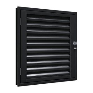 Porta De Aço De Giro Para Alçapão Com Porta Cadeado 80X60Cm Aço Pronto Riobras Preto