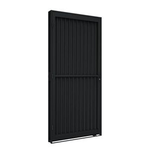 Porta De Aço De Giro Calha 215X100Cm Aço Pronto Riobras Preto