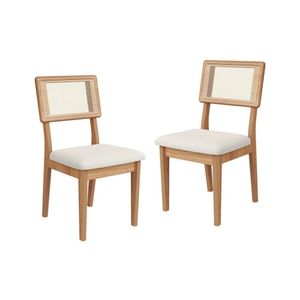 Conjunto 2 Cadeiras Estofadas Com Tela Freijó/Cesare Claro
