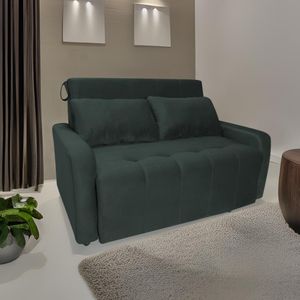 Sofá Cama Para Sala De Estar Amora New Suede - Petróleo Petroleo