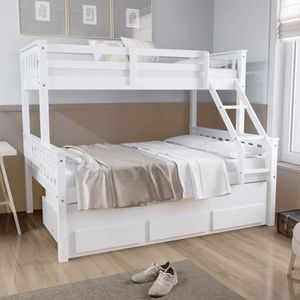 Treliche Cama Casal Com Gavetas Madeira Maciça Branco Mobilistore