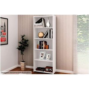 Estante Livreiro Casal Esm201 C/ 4 Prateleiras Rustico - Movelbento