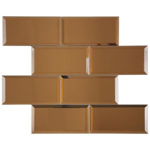 Pastilha Vidro Refletivo 37,6X30,5Cm Mirror Brick Glass Mosaic Brown