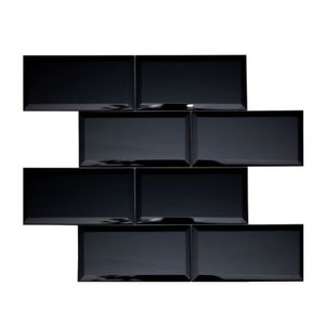 Pastilha Vidro Refletivo 37,6X30,5Cm Mirror Brick Glass Mosaic Preto