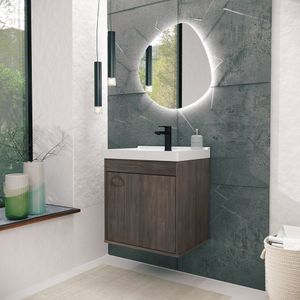Gabinete Para Banheiro Com Cuba 40Cm Em Mdf Cremona Riverzza Munique