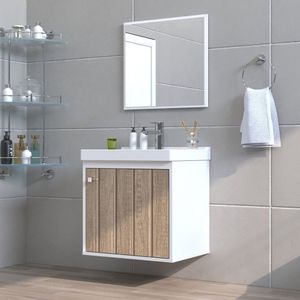 Gabinete Para Banheiro Mdf 40Cm Com Cuba Veneto Riverzza Berlin