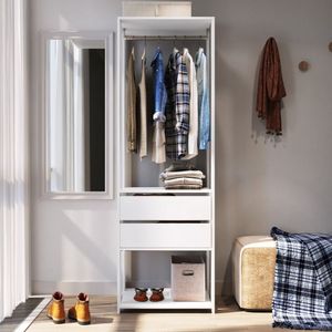 Módulo Para Closet Com Gavetas E Cabideiro 183X45X60Cm Branco
