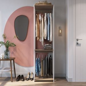 Módulo Para Closet Com Cabideiro E Prateleira 183X45X57Cm Prodecor Banco/Montana