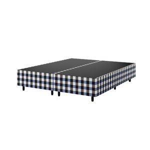 Base Box Queen Zeus Viero 25X158X198Cm Azul Xadrez