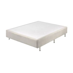 Base Box Somiê Casal Uni Veludine Perolado Ecoflex 37X138X188Cm Cinza Claro Perolado