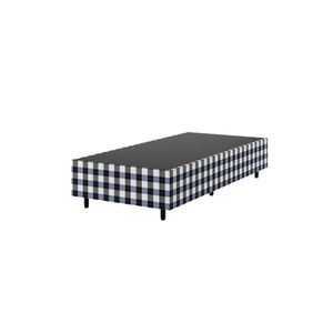 Base Box Solteiro Zeus Viero 25X88X188Cm Azul Xadrez