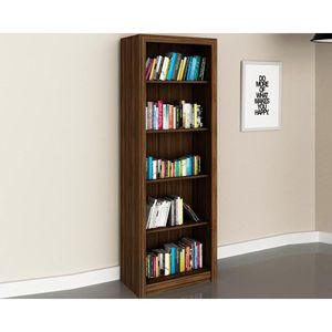 Estante Livreiro De Escritório Me4104 C/ 4 Prateleiras Nogal - Tecno Mobili