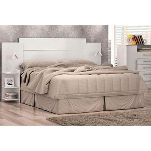 Cabeceira Cama Box Madeirado Queen Isabela 6 Prateleiras Branco - Acp
