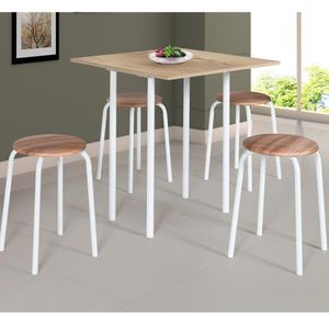 Conjunto De Mesa Dobrável Bp Com 4 Banquetas Espuma D12 Expert Ciplafe Branco/Capuccino