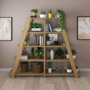 Conjunto Home Office 2 Estantes Para Livros Escada Star Artany Olmo