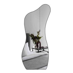 Espelho Orgânico Grande Corpo Inteiro 170X70 Couro Modcurves Rei Dos Vidros Preto