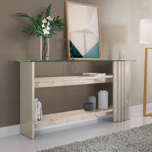Aparador 150Cm 2 Prateleiras Frizz Madetec Calacata/Off White