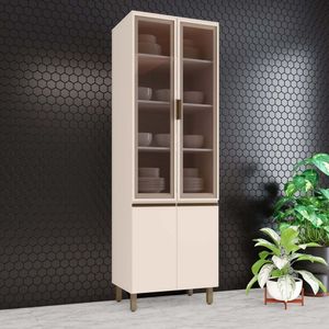 Cristaleira Com Vidro 4 Portas Connect Off White