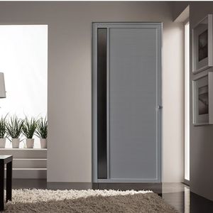 Porta De Alumínio Lambril 210X80Cm Com Visor Lado Esquerdo Branco