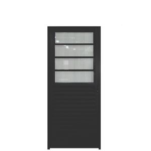 Porta De Alumínio Com Basculante 210X90Cm Lado Esquerdo Preto