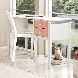 Escrivaninha Infantil Club House Sweet Com 2 Gavetas Casatema Branco/Rosa