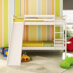 Beliche Infantil Teen Play Com Escorregador Laqueado E Madeira Maciça Casatema Branco