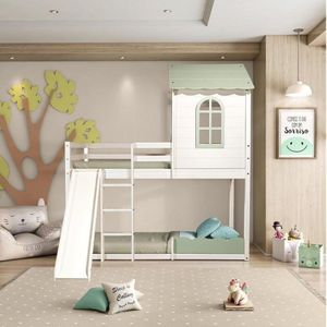 Beliche Montessoriano Club House Sweet Com Escorregador Casatema Branco/Verde