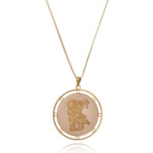 Colar Casal Bonequinhos Folheado Em Ouro 18k