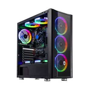 Gabinete Gamer Sate 8 Coolers Fans RGB Preto com Lateral em Acrílico K381