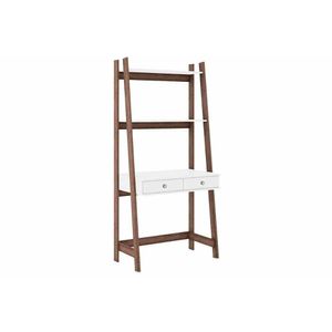 Estante De Livros Rt3120 C/ 2 Prateleiras Rustico/branco - Movelbento