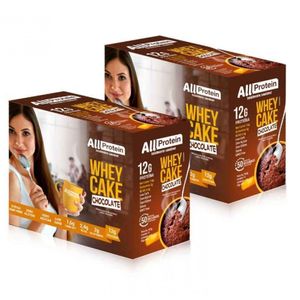 2 Caixas de Whey Cake de Chocolate 12g Proteína All Protein