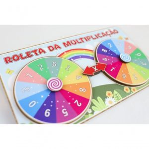 Roleta Da Multiplicação - Tabuada / Multiplicação / Subtração / Divisão - Madeira Mdf único