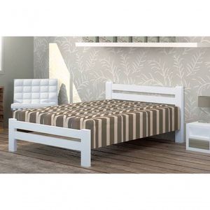 Cama De Casal Piazza De Madeira Maciça Angelim Pedra/tauari - Cor Branco