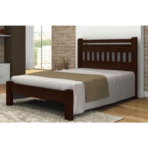 Cama Queen Size Antares De Madeira Maciça Angelim Pedra/tauari - Cor Tabaco