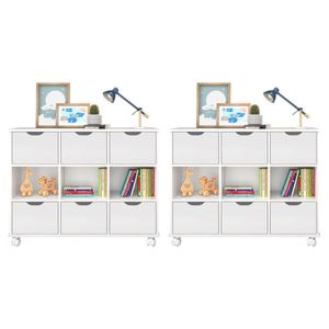 Kit 2 Nichos Organizadores Com 6 Gavetas Branco/Branco