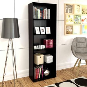 Estante Para Livros Com 4 Prateleiras Multy Preto Artely Preto