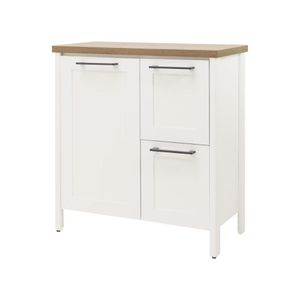 Aparador Buffet Ditália 1pt 2gav C/ Espelho Bn-01 Cor:branco Branco
